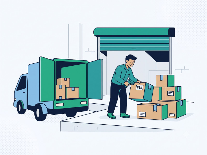 Goods being loaded for dispatch